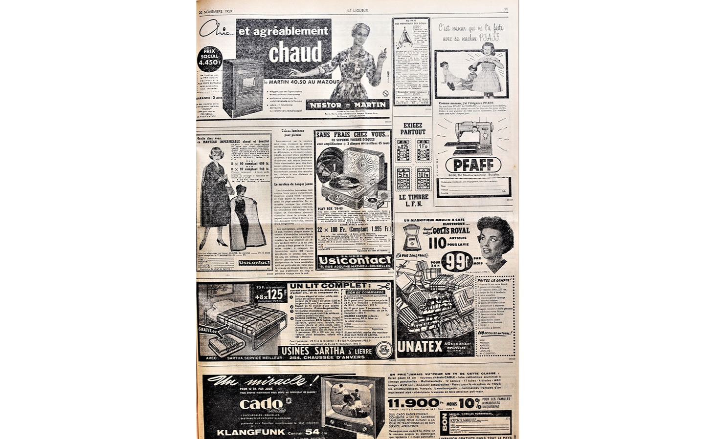 Publicités dites "ménagères" dans le magazine le Ligueur dans les années 50-60