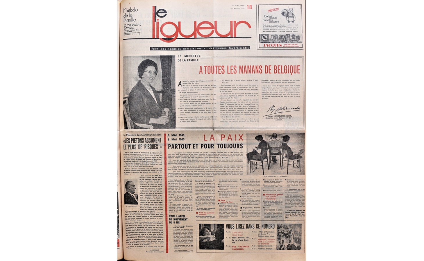 Une du magazine le Ligueur en mai 1966