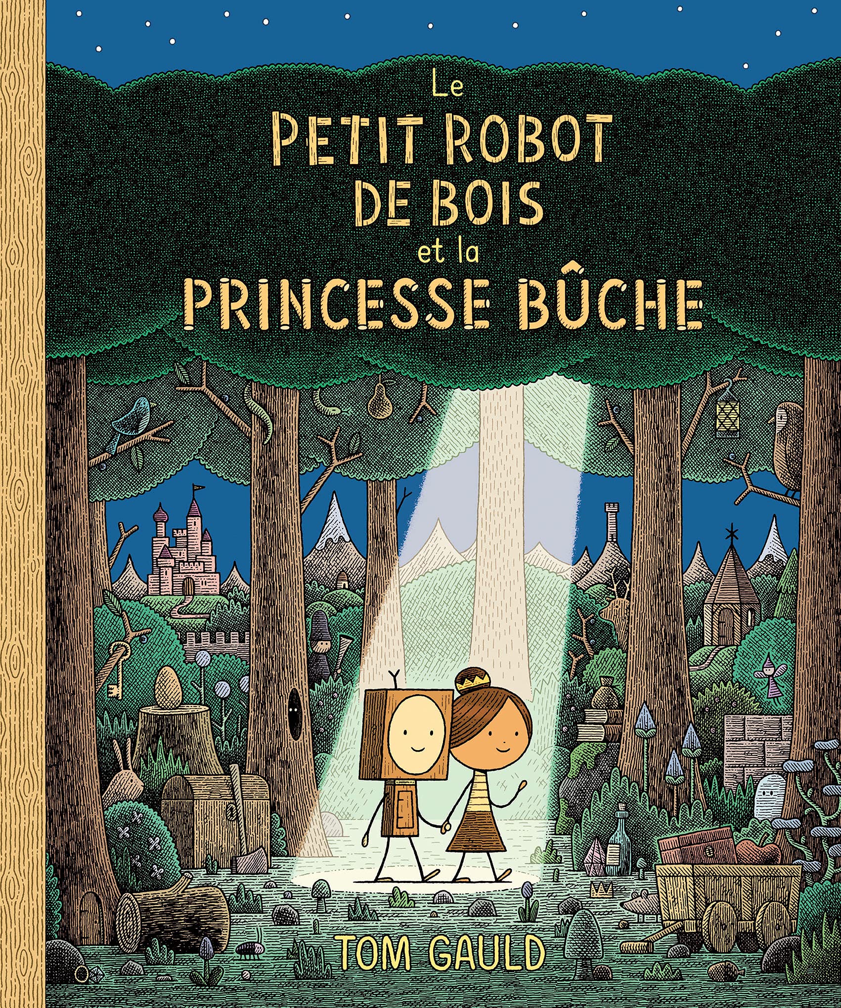 Cover livre jeunesse Versele 2024 le petit robot de bois et la princesse bûche