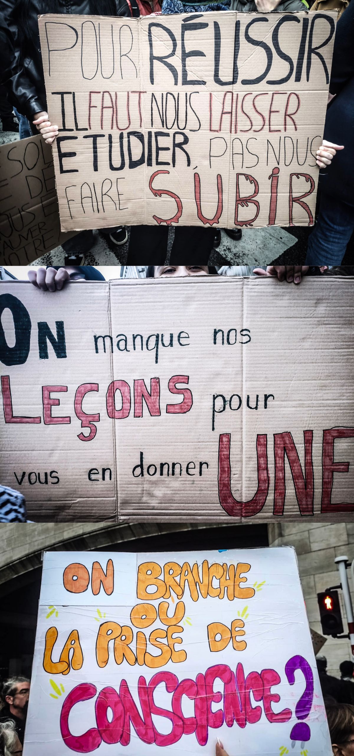 Jeunes manifestants dans la rue